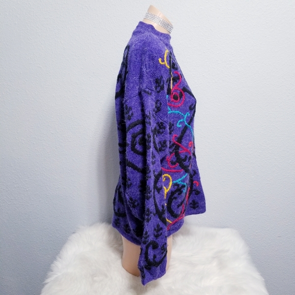 Vintage 80's retro New Wave Stranger Things print pullover sweater MEDIUM - Picture 5 of 6